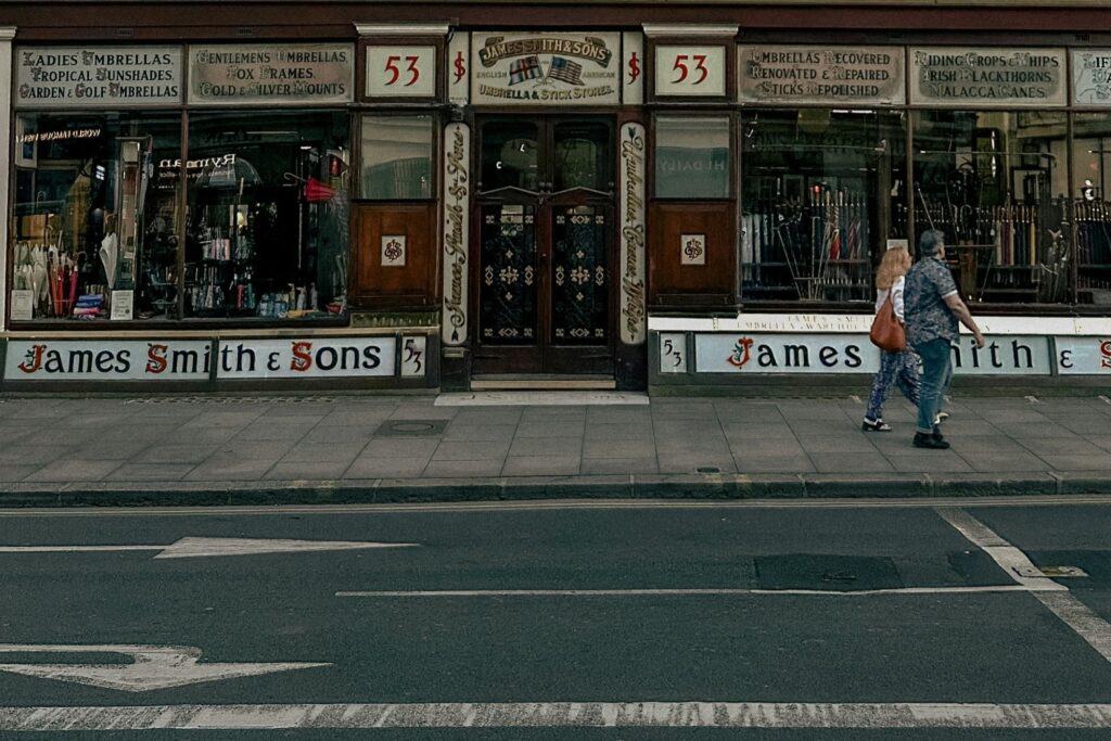 People walking outside the long-established store